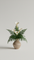Deep Fern and Calla Lily Composition